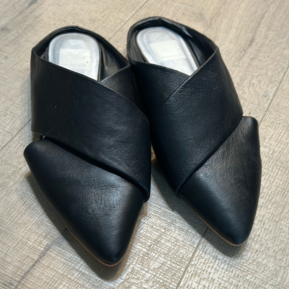 Dolce Vita Black Leather Mules - Picture 3 of 6